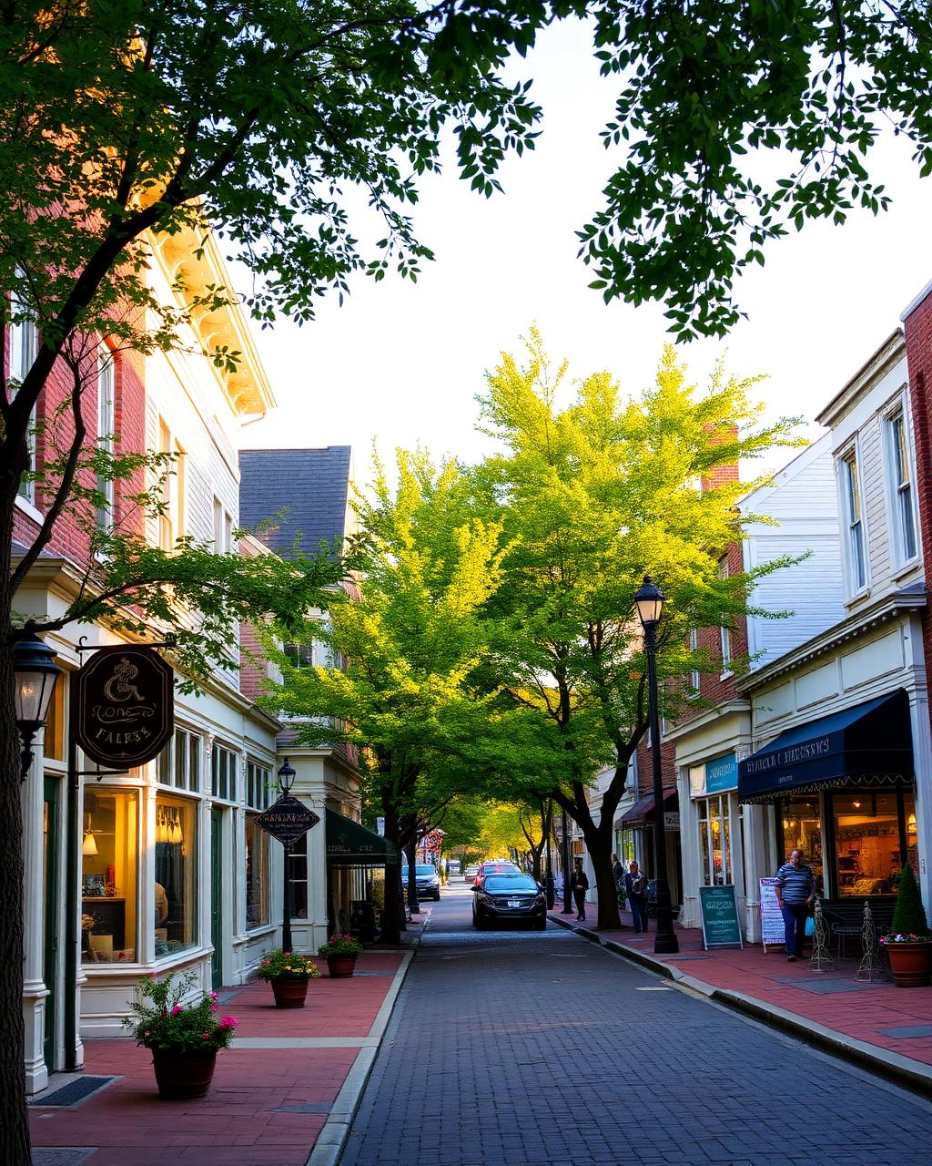Historic main street in Hunterdon County, New Jersey